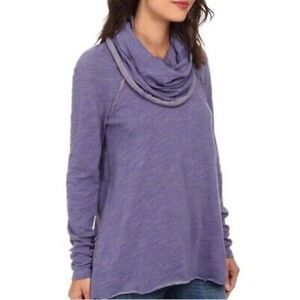 Free People Beach purple cowl neck sweater, medium